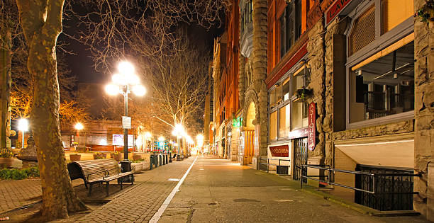 istock Pioneer square in Seattle. NIght view 492794089