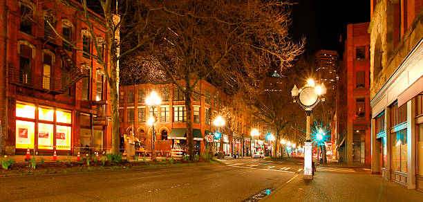 istock Pioneer square in Seattle. NIght view 492794091