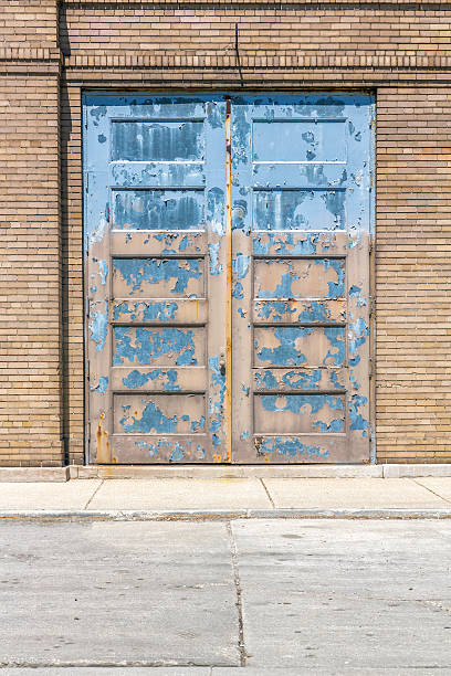 istock Industrial old garage door 492795167