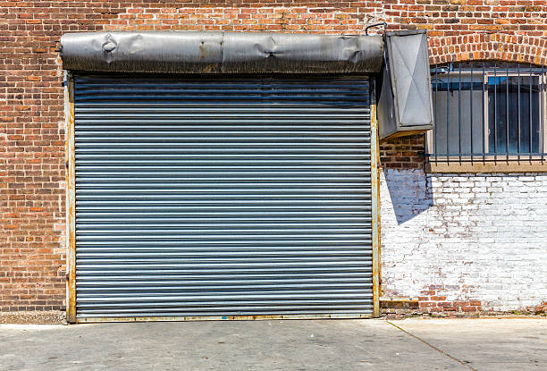 istock Industrial old garage door 492795171