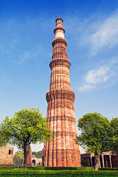 꾸뜹미나르 - quitab minar qutab delhi new delhi 뉴스 사진 이미지