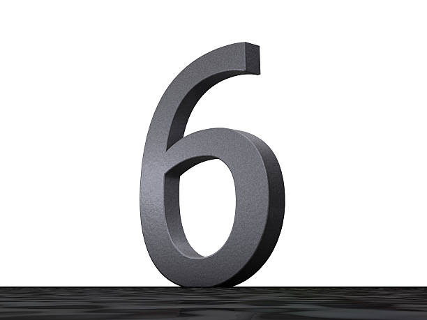 3D number - 6 stock photo
