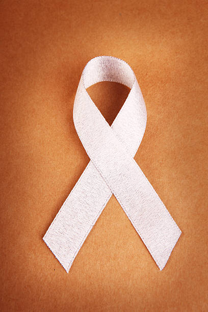 istock Silver Awareness Ribbon on Brown 492799625