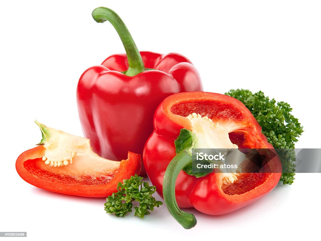 pepper green capsicum or sweet pepper on white background 2015 Stock Photo