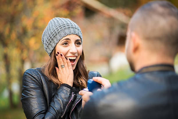 istock Autumn outdoor wedding proposal engagement 492802918