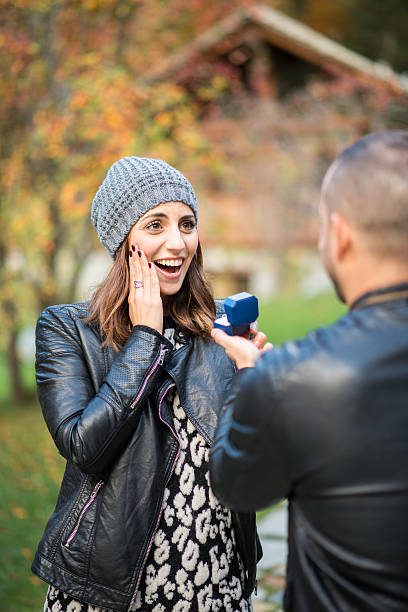 istock Autumn outdoor wedding proposal engagement 492803868