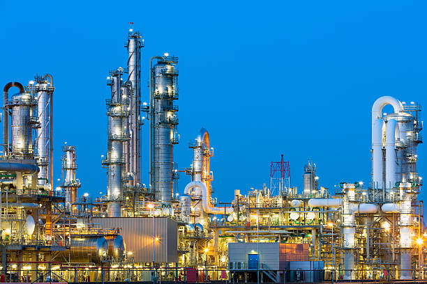 istock Oil Refinery Illuminated at Dusk 492804758