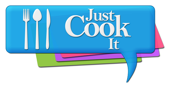 Just cook it text with spoon fork knife symbols.