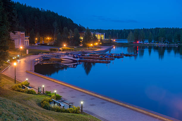 istock Night view of the lake 492806412