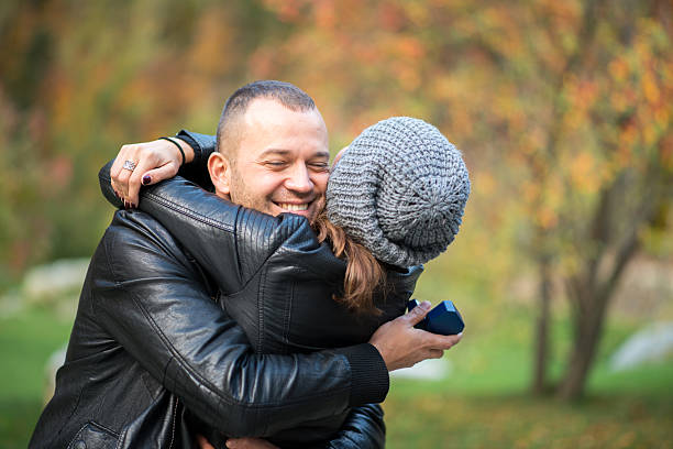 istock Autumn outdoor wedding proposal engagement 492806778