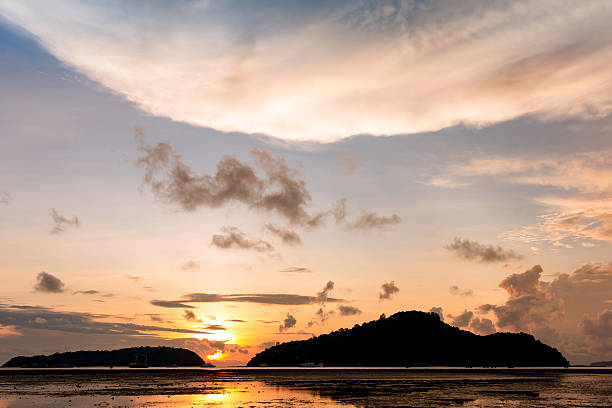 istock Sunrise from the sea between the two islands. 492808110