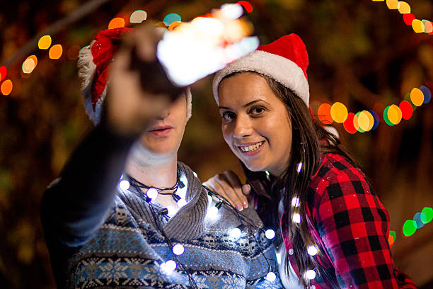 istock Couple selfie on New Year's Eve 492812336
