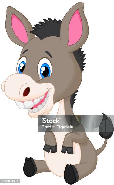 Cute Baby Donkey Cartoon Stock Illustration - Download Image Now - Animal, Animals In The Wild, Cartoon