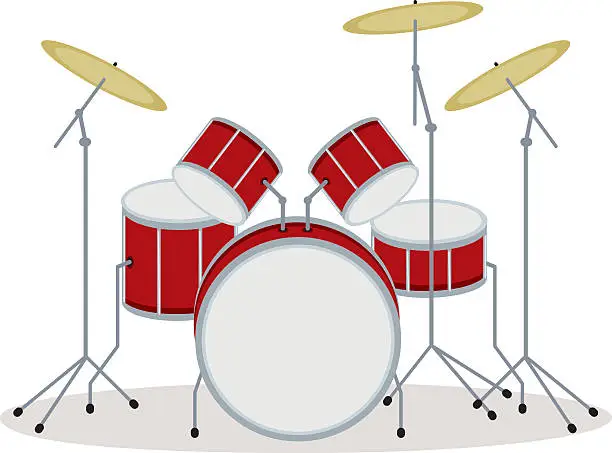 Vector illustration of Drum set