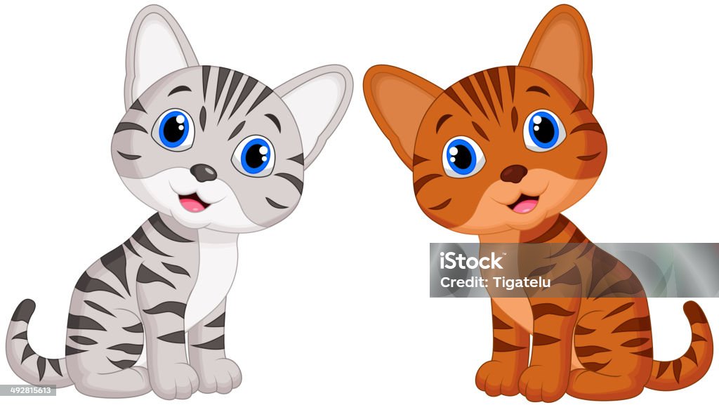 Cute baby cat cartoon Vector illustration of Cute baby cat cartoon  Domestic Cat stock vector