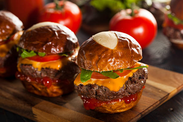 istock Homemade Cheeseburger Sliders with Lettuce 492816475