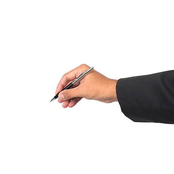 istock Male hand used pen writting 492816668