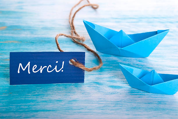 istock Label with Merci and Boats 492817025