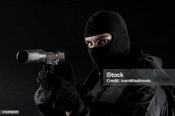 Gun Point Stock Photo - Download Image Now - Adult, Aiming, Airsoft Gun