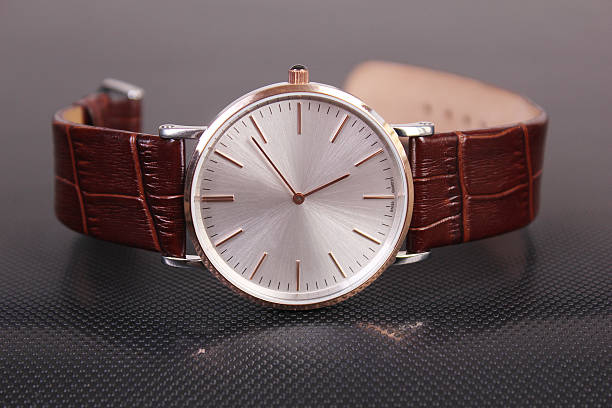 istock wristwatch with leather bracelet 492819673