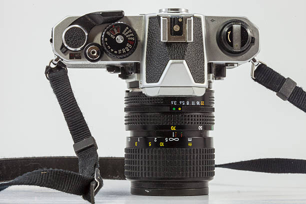 istock Top view of Old film camera 492822339