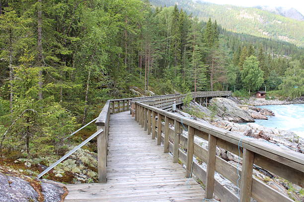 istock Sjoa kayak camp. Walking along the river. 492840442
