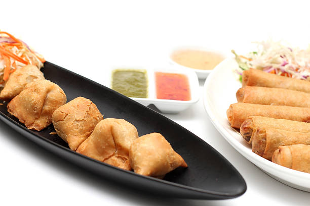 istock Spring rolls Vietnam Culture on white 492841182