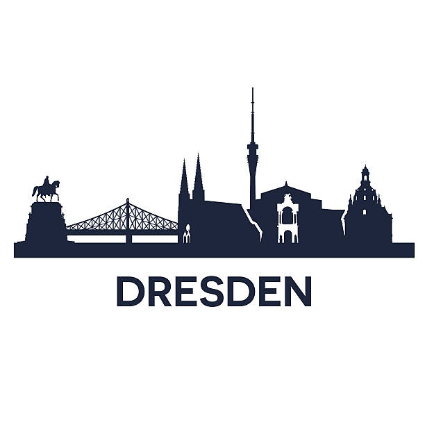 dresden die skyline der stadt - dresden stock-grafiken, -clipart, -cartoons und -symbole