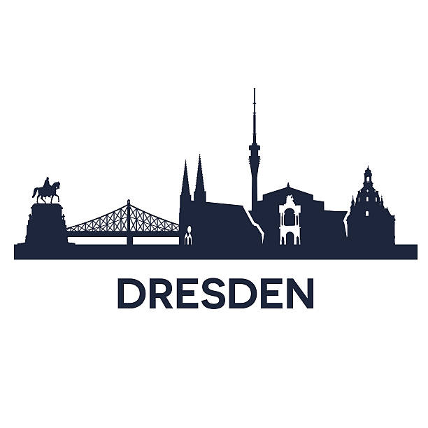 ilustraciones, imágenes clip art, dibujos animados e iconos de stock de horizonte de la ciudad de dresden - dresde