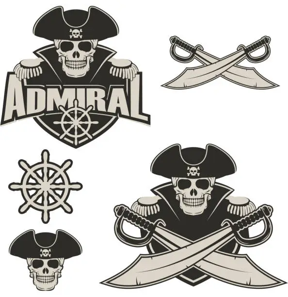 Vector illustration of admiral
