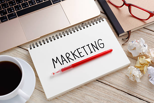 istock Maketing concept with office desk 492842834