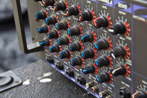 istock Part of an audio sound mixer with buttons 492843122