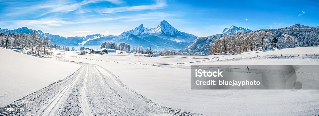Winter-Landschaft der Bayerischen Alpen mit Watzmann-Massiv, Deutschland - Lizenzfrei Berg Stock-Foto