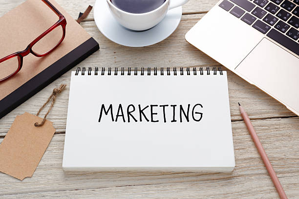 istock Marketing concept with laptop and brand tag 492843754