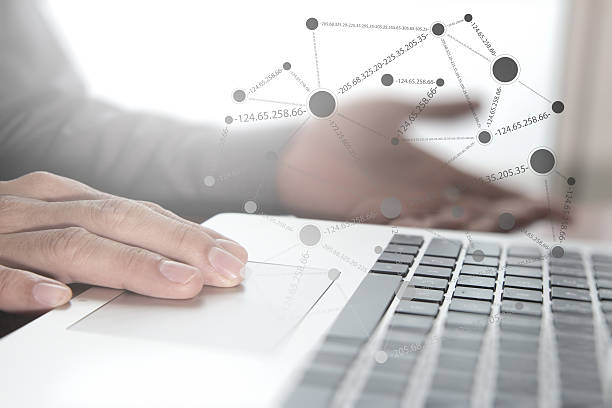 istock Close up of business man hand working on laptop computer 492846562