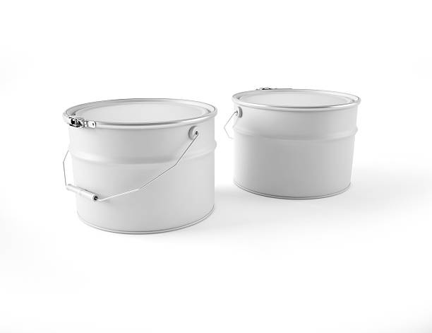 istock Two white cans of paint with the handle 492846606