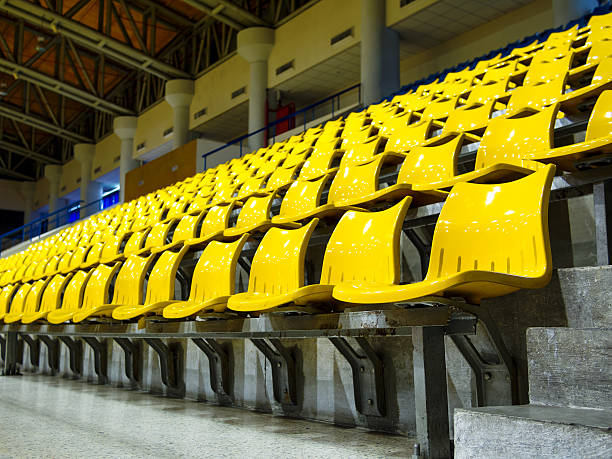 istock seat rows installed on indoor sport stedium 492847680