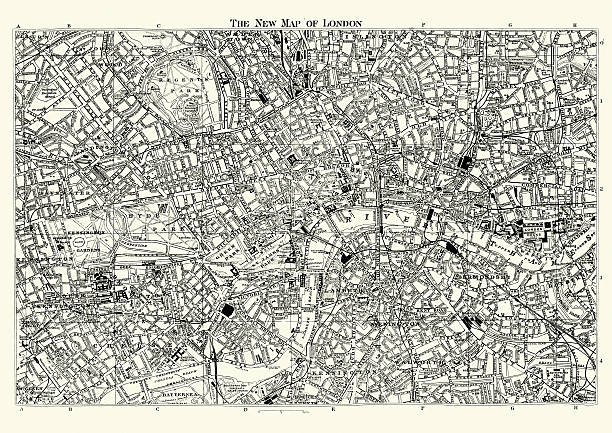 ilustraciones, imágenes clip art, dibujos animados e iconos de stock de mapa de calle victoriana 1895 de londres - hyde park