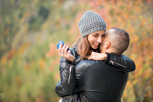 istock Autumn outdoor wedding proposal engagement 492849700