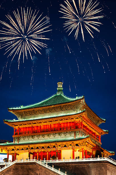 Drum Tower, Xi'an, China,Erected in 1380 during the early Ming Dynasty,It is a landmark building in Xi'an.