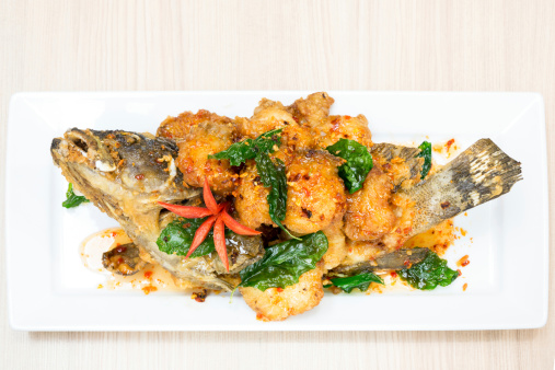 deep fried sweet and sour spicy sauce grouper fish