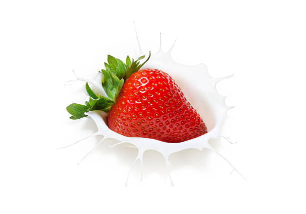 Strawberry Milk Splash stock photo