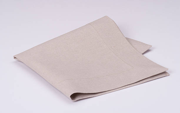 istock Natural Linen Napkin On White Background 492863317