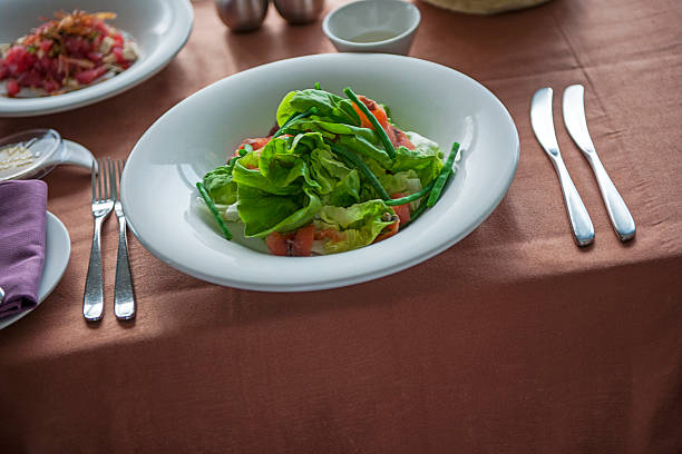 Fresh letuuce salad with green beans