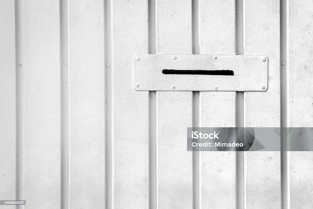 mailbox hole for letters mailbox hole for letters on white wall Box - Container Stock Photo