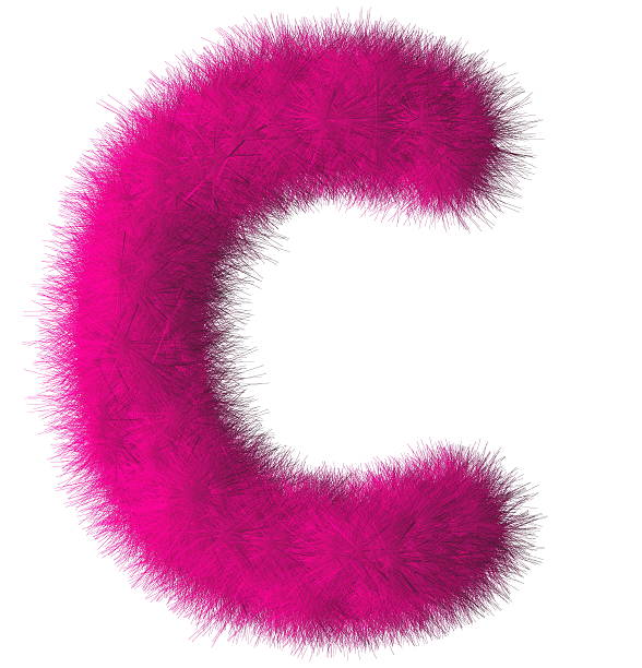istock Pink shag C letter isolated on white background 492867873