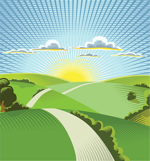 ilustrações de stock, clip art, desenhos animados e ícones de nascer do sol do horizonte-portaite - every cloud has a silver lining