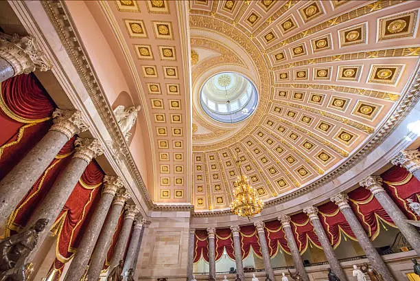 Statuary Hall and ceiling in the Capitol - Washington, DC