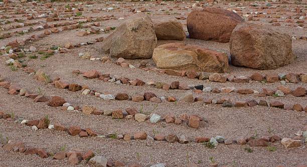 istock Circular Outdoor Stone Labyrinth 492881468