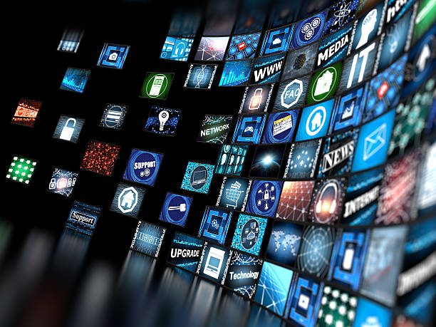 istock Media concept with TV screens 492882158